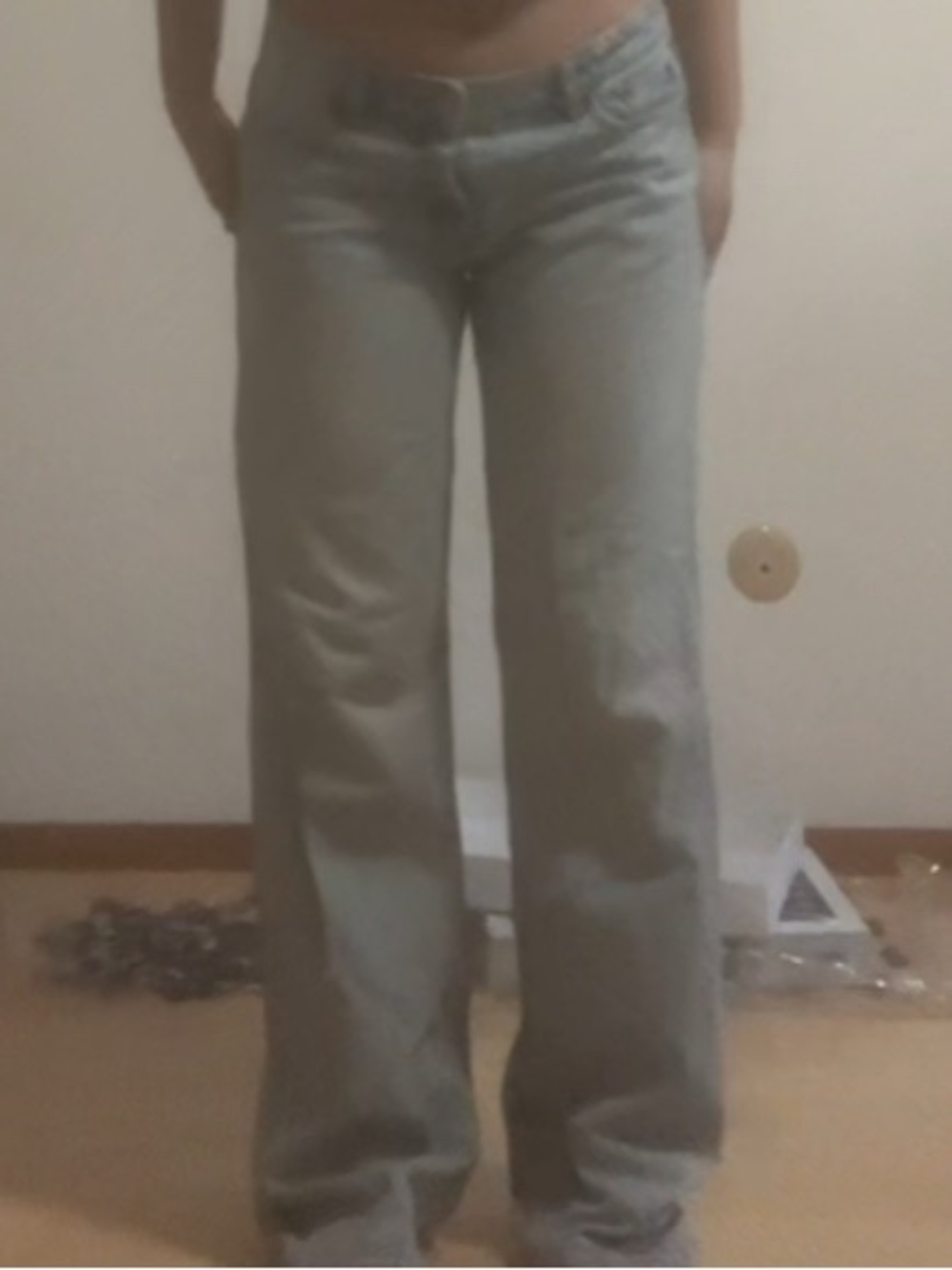 Zara Wide-Leg Jeans in Light Gray